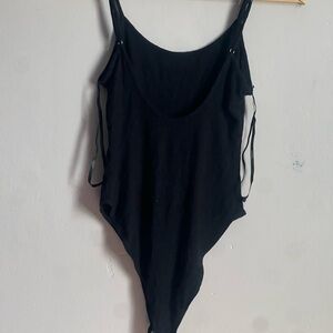 Forever 21 Black Asymmetrical Sleeveless Bodysuit